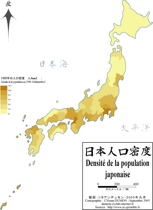 Densité de la population japonaise
